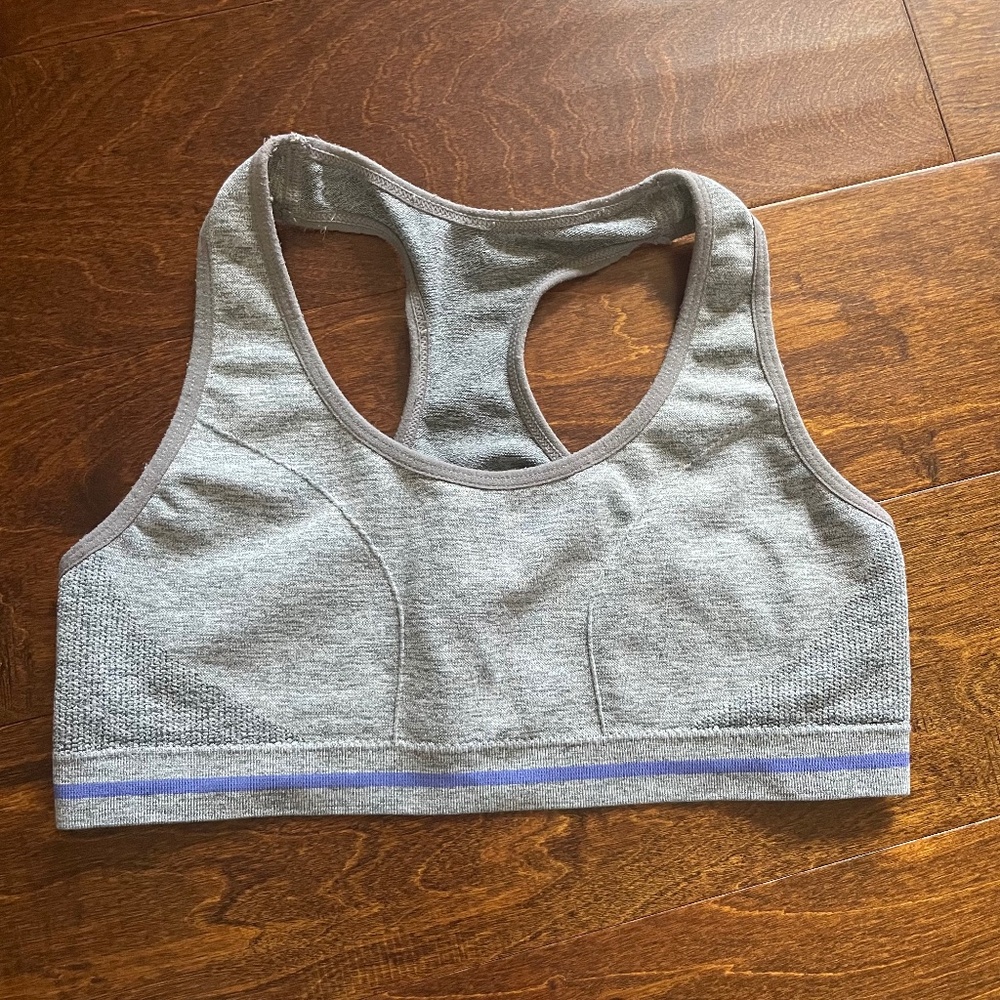 Grey gray sports bra
